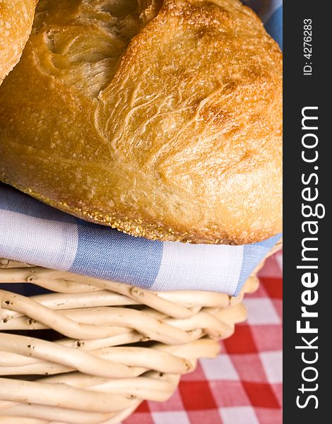 Freshly baked golden bread ready for some butter. Freshly baked golden bread ready for some butter