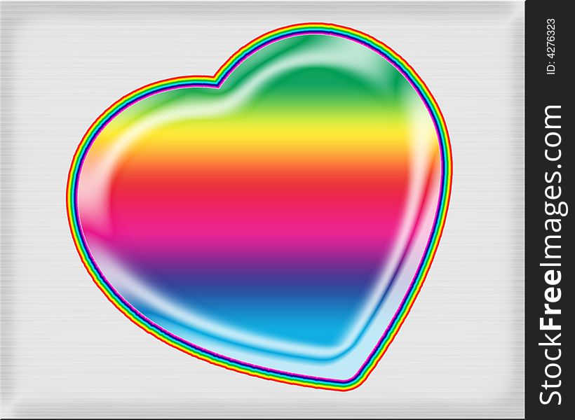 Computer illustration of rainbow heart