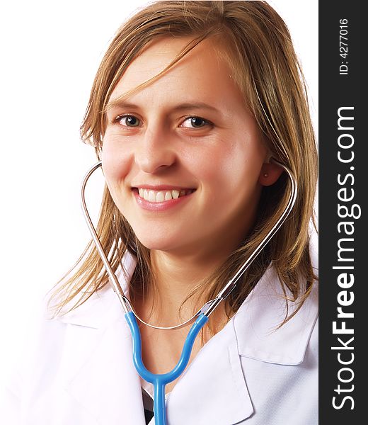 Female doctor with a stethoscope