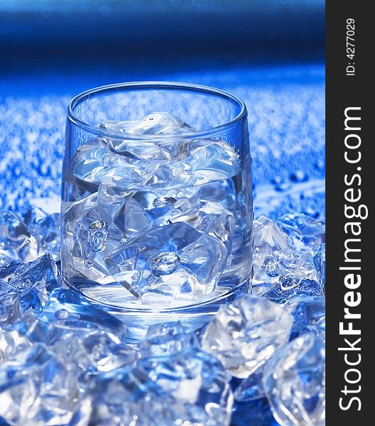 Glass with water and ice