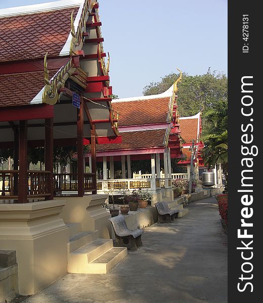 Salas At Buddhist Temple, Thailand