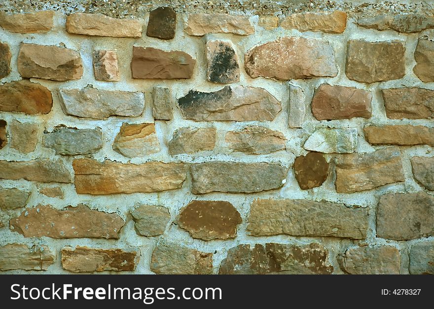 Wall with big stones and cement. Wall with big stones and cement