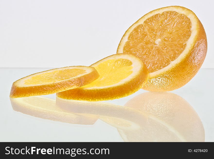 Orange with two orange slices