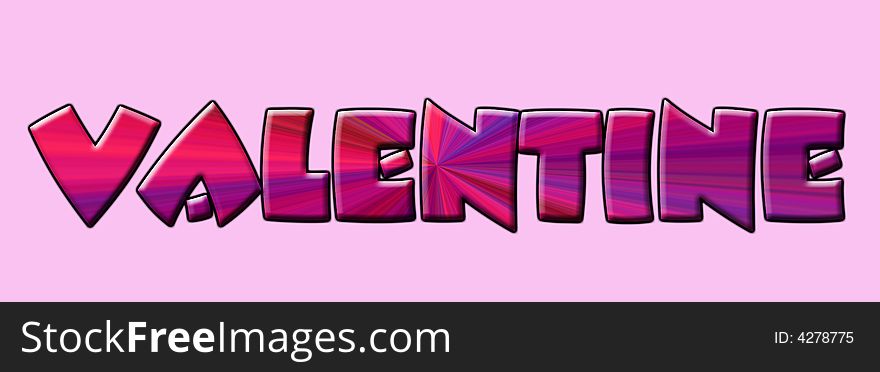 Computer illustration of sweet valentine text