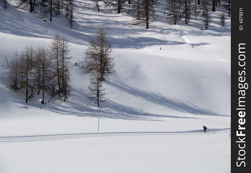 Winter landscape of the Swiss Alps