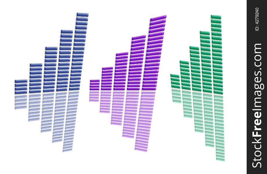 A4 Distorted Graphs Collection Blue Purple Green