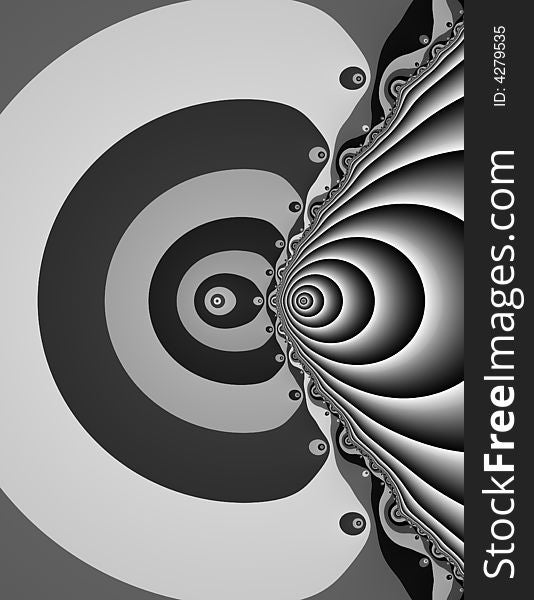 Black and white/grey fractal illustration. Black and white/grey fractal illustration