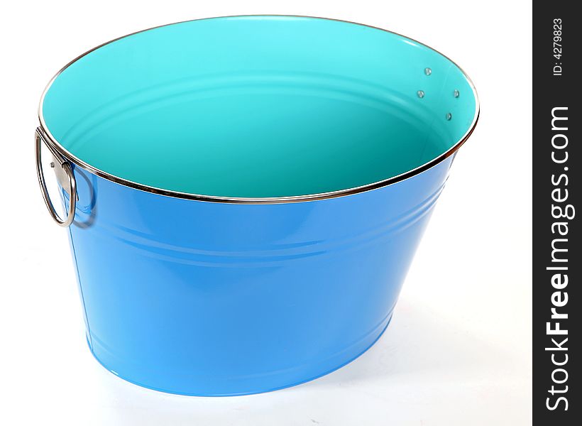 Blue blue bucket on a white background
