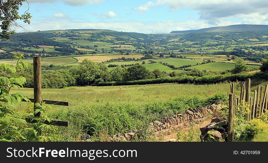 Fields, meadows and rolling hills in rural Wales. Fields, meadows and rolling hills in rural Wales