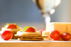 Wine And Cheese Stock Photo