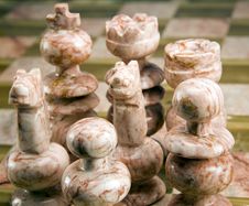 Marble Chess Pieces Royalty Free Stock Photography