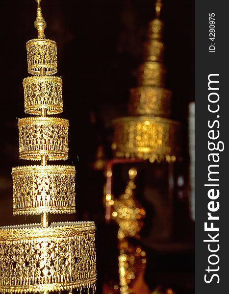Golden Ornament In Thai Temple