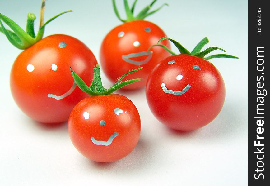 Family of tomatoes with emotions. Family of tomatoes with emotions
