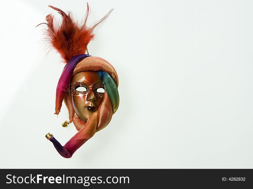 A beautiful carnival mask on a white background