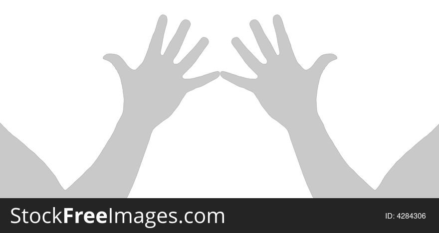 An abstract illustration. Silhouettes of hands of sportsmen before the beginning of competitions on armwrestling the Light grey image on a white background. An abstract illustration. Silhouettes of hands of sportsmen before the beginning of competitions on armwrestling the Light grey image on a white background.