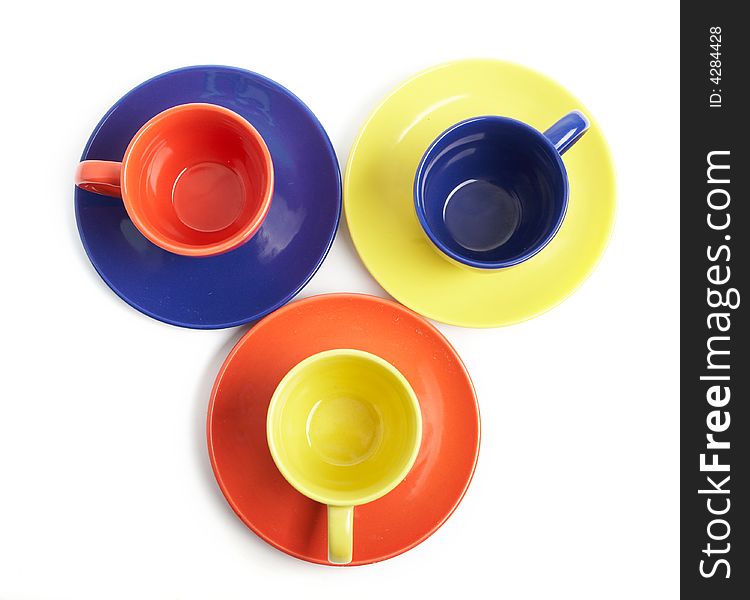 Color Cups And Saucers