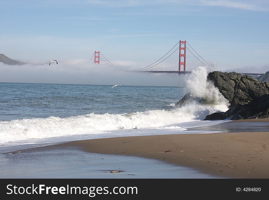 The Golden Gate Bridge in the Morning Fog