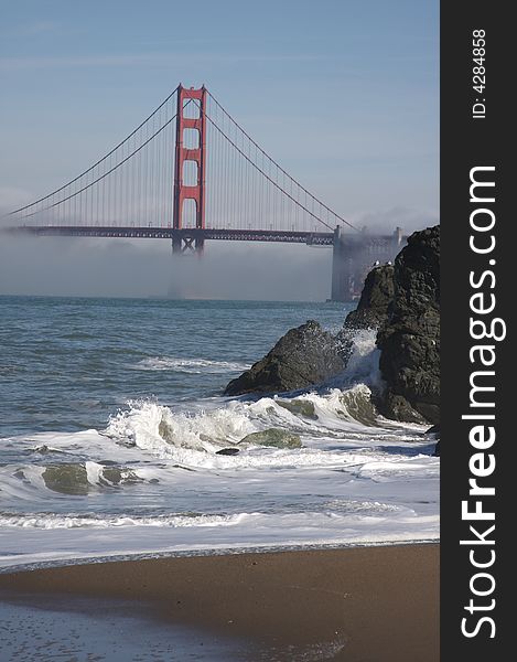 The Golden Gate Bridge in the Morning Fog