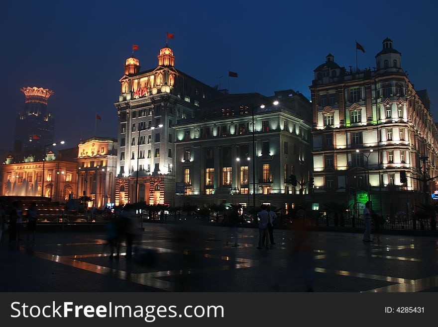 Beautiful scene at night along the bund