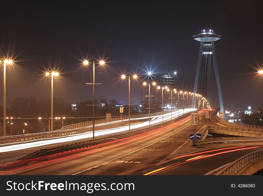 New Bridge (Novy Most) in Bratislava, Slovakia. New Bridge (Novy Most) in Bratislava, Slovakia