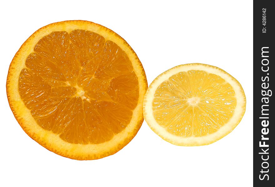 Isolated piece of softy orange & lemon