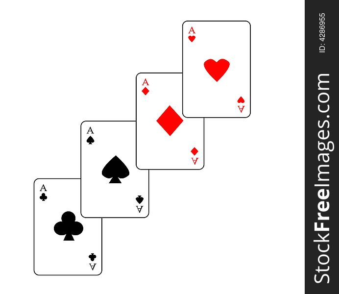 Four Cards:poker of aces