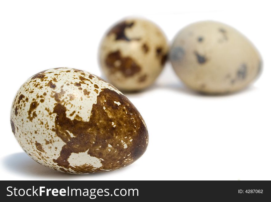 Three eggs on the isolated background