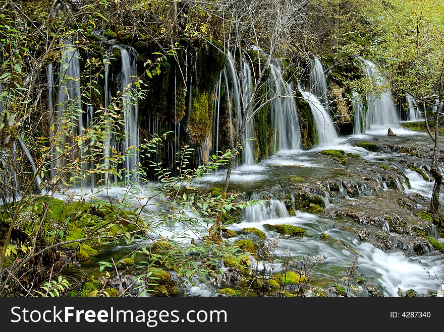 Waterfall in the forest place