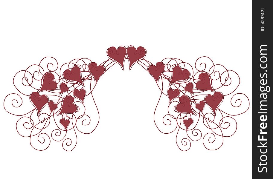 Illustration of heart design on white background. Illustration of heart design on white background