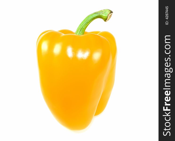 Fresh yellow pepper isolated on white