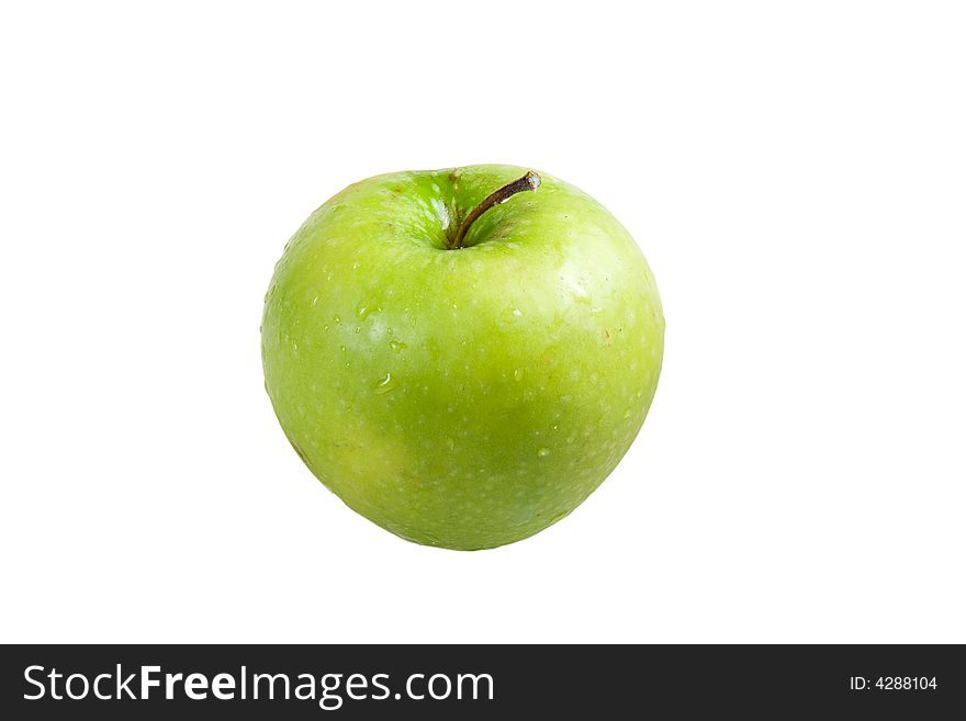 The green apple on a white background (isolated). The green apple on a white background (isolated)
