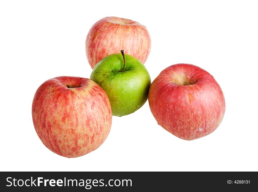 The set of apples on a white background (isolated). The set of apples on a white background (isolated)