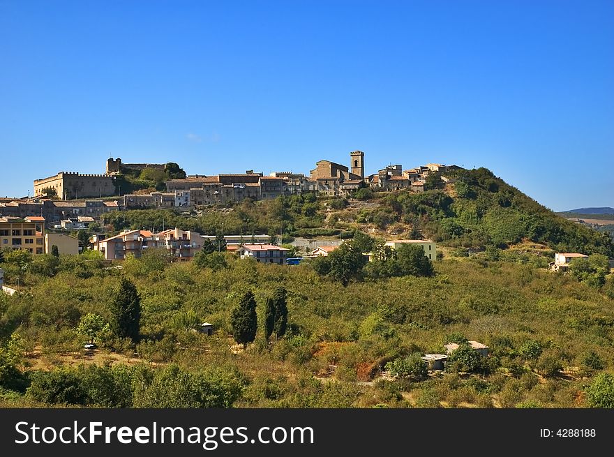 Old Italian village on a hill