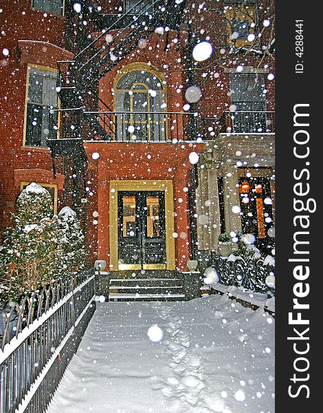 Stock image of a snowing winter at Boston, Massachusetts, USA. Stock image of a snowing winter at Boston, Massachusetts, USA