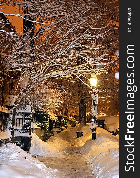 Stock image of a snowing winter at Boston, Massachusetts, USA. Stock image of a snowing winter at Boston, Massachusetts, USA