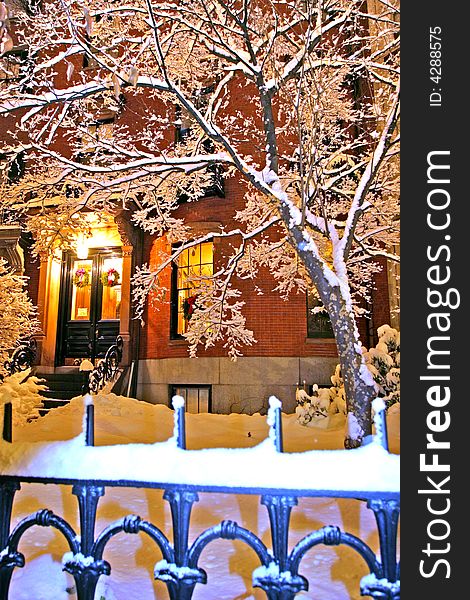 Stock image of a snowing winter at Boston, Massachusetts, USA. Stock image of a snowing winter at Boston, Massachusetts, USA