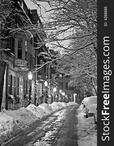 Stock image of a snowing winter at Boston, Massachusetts, USA. Stock image of a snowing winter at Boston, Massachusetts, USA