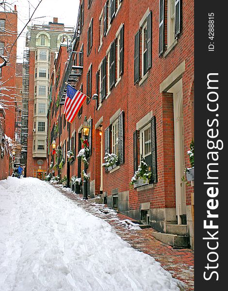 Stock image of a snowing winter at Boston, Massachusetts, USA. Stock image of a snowing winter at Boston, Massachusetts, USA