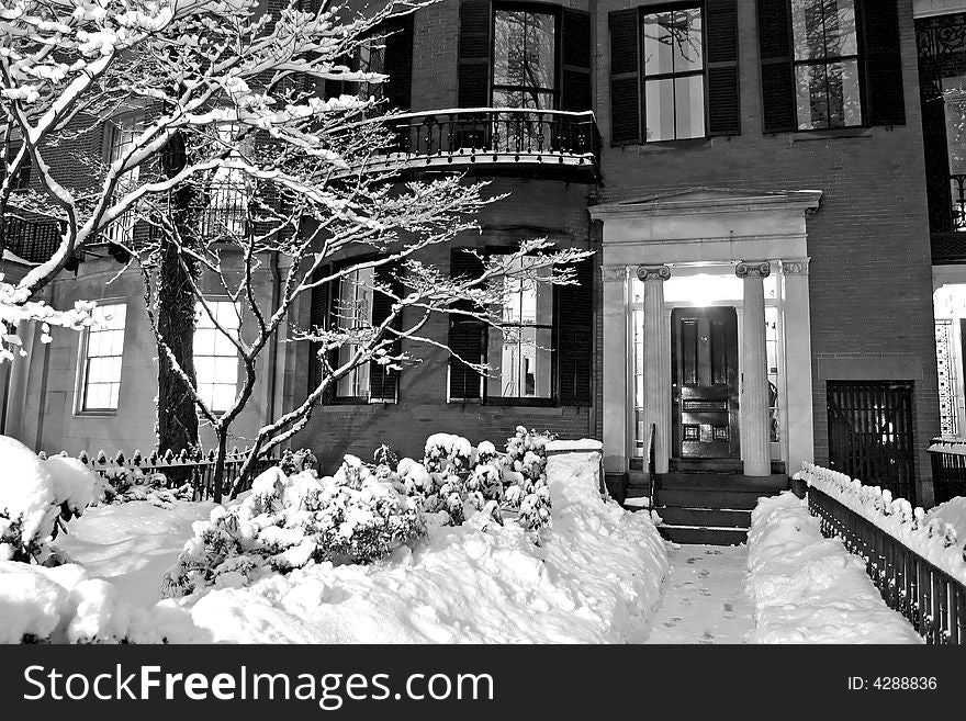 Stock image of a snowing winter at Boston, Massachusetts, USA. Stock image of a snowing winter at Boston, Massachusetts, USA