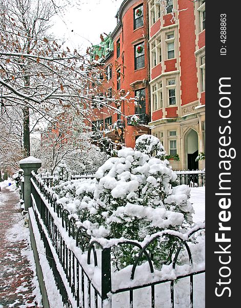 Stock image of a snowing winter at Boston, Massachusetts, USA. Stock image of a snowing winter at Boston, Massachusetts, USA