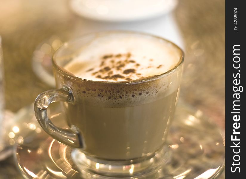 Cappuccino with shallow depth of feild