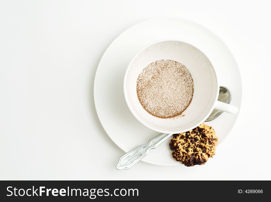 No water - no coffee! Isolated on white.