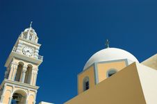 Clock Tower And Church Stock Image Clock Tower And Church Stock Image