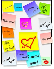 Stick Notes - Love Notes - Vector Royalty Free Stock Image Stick Notes - Love Notes - Vector Royalty Free Stock Image