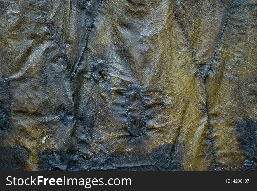 Closeup of fish leather,Museum piece