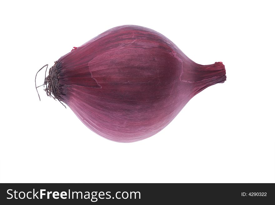 Sweet red onion isolated on white