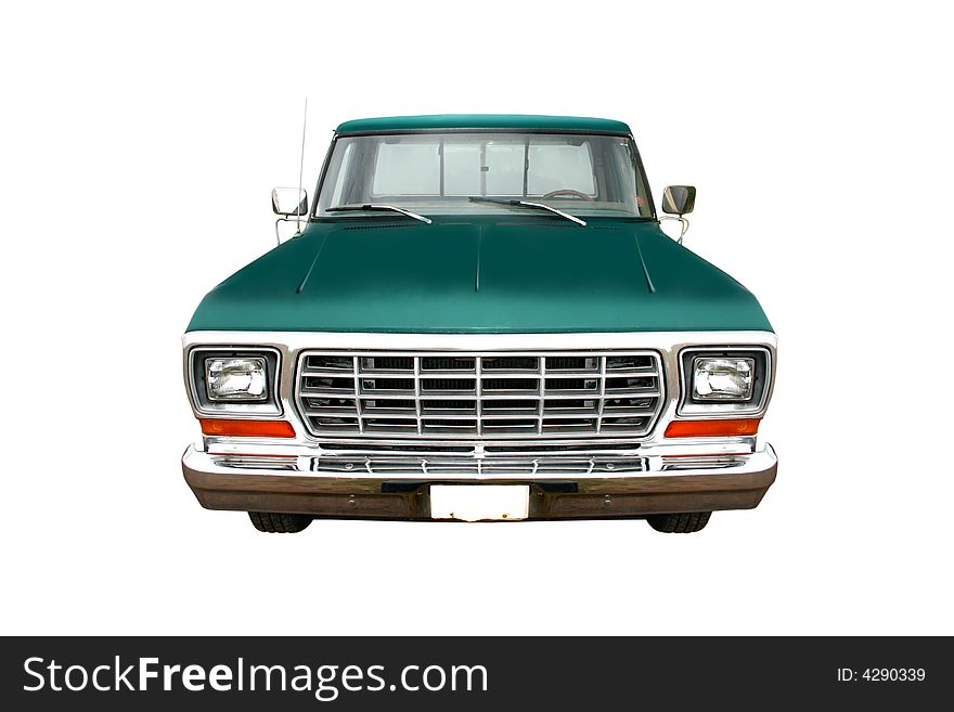 An old truck isolated on a white background
