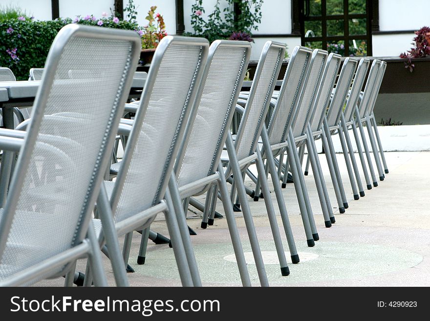 Some chairs, all ready for the wedding party