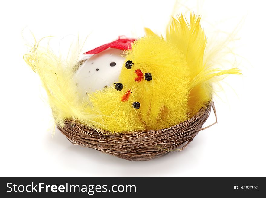Easter decorative basket with egg. Easter decorative basket with egg