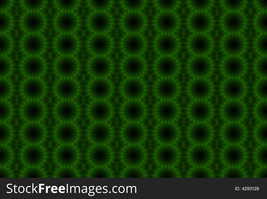 Green pattern on the black background